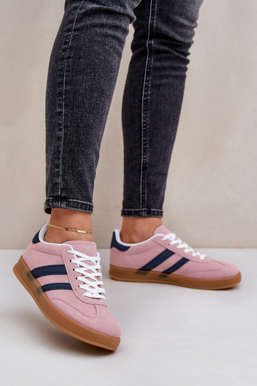Scarpe modello sneakers Basso per le donne colore rosa EnnorAen