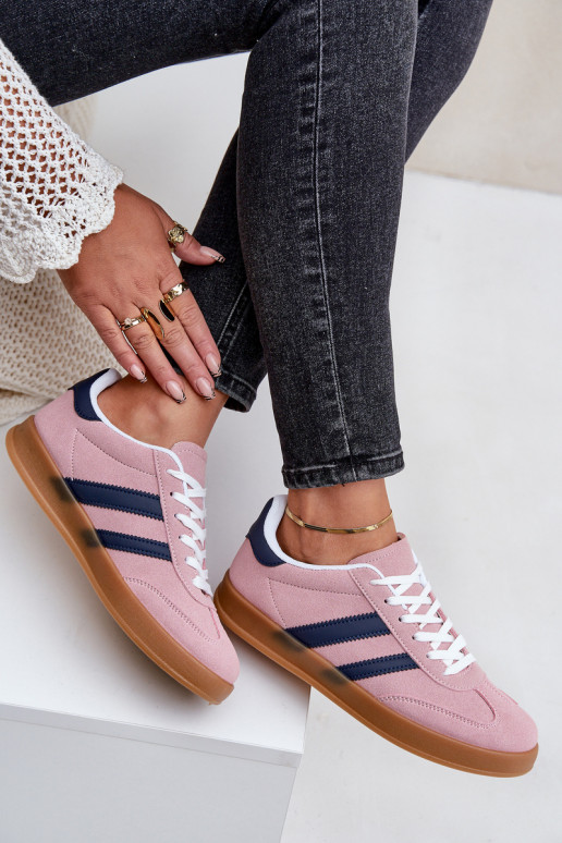 Scarpe modello sneakers Basso per le donne colore rosa EnnorAen