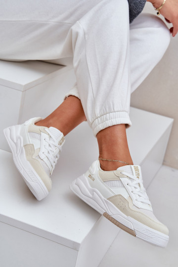 Scarpe modello sneakers con una piattaforma Big Star OO274A155 Bianco-beige