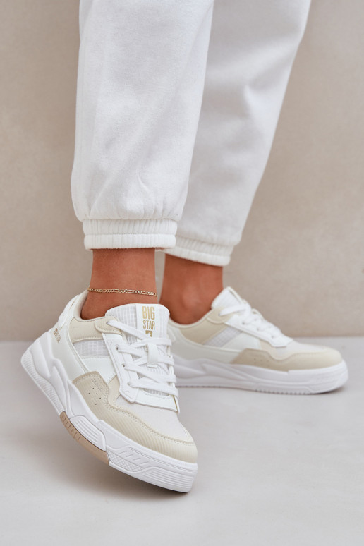 Scarpe modello sneakers con una piattaforma Big Star OO274A155 Bianco-beige