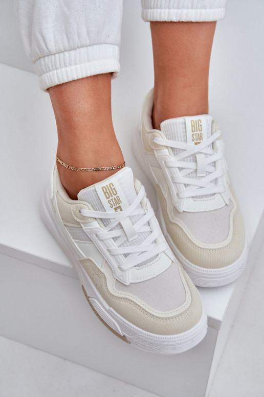 Scarpe modello sneakers con una piattaforma Big Star OO274A155 Bianco-beige
