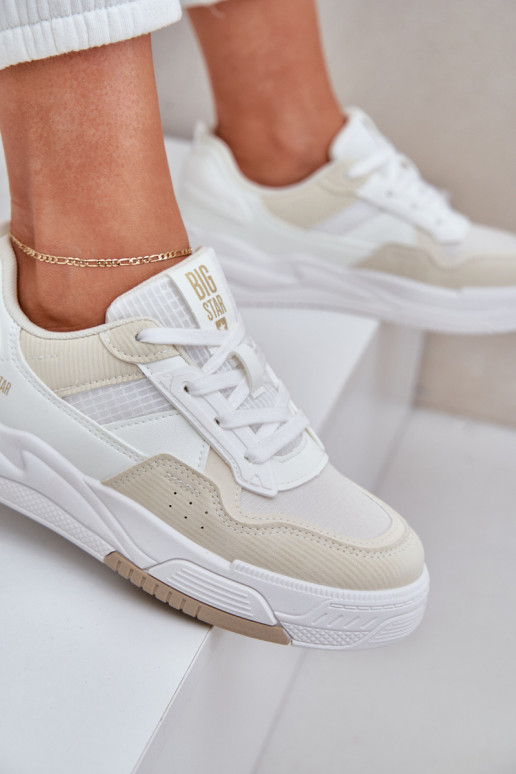 Scarpe modello sneakers con una piattaforma Big Star OO274A155 Bianco-beige