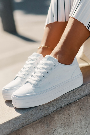 Eko Pelle Scarpe per il tempo libero con una piattaforma Big Star RR274298 Colore bianco