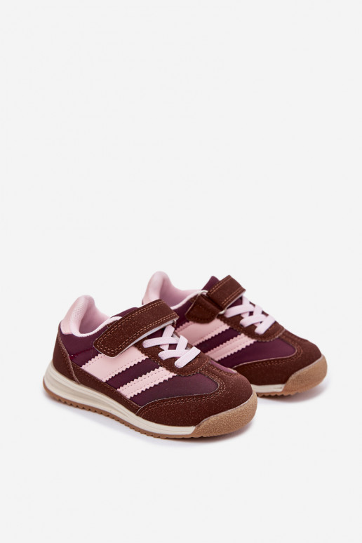 Scarpe da ginnastica per bambini scarpe da ginnastica con chiusure adesive colore marrone Viona