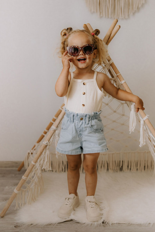 Scarpe sportive per bambini con chiusure adesive beige Elike