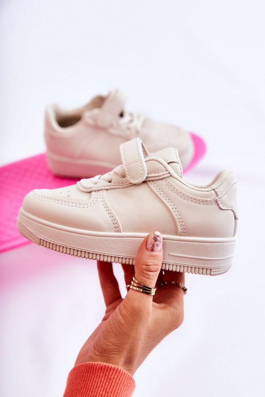 Scarpe sportive per bambini con chiusure adesive beige Elike
