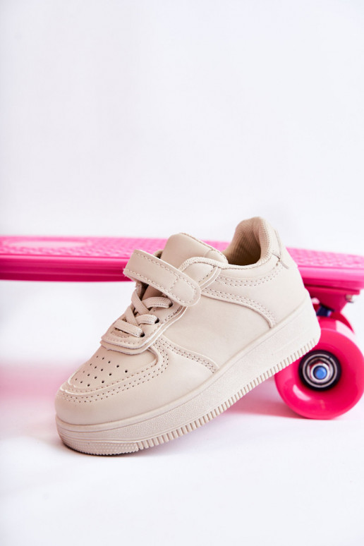 Scarpe sportive per bambini con chiusure adesive beige Elike