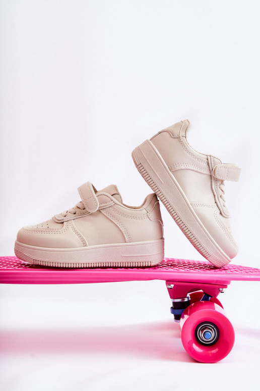 Scarpe sportive per bambini con chiusure adesive beige Elike