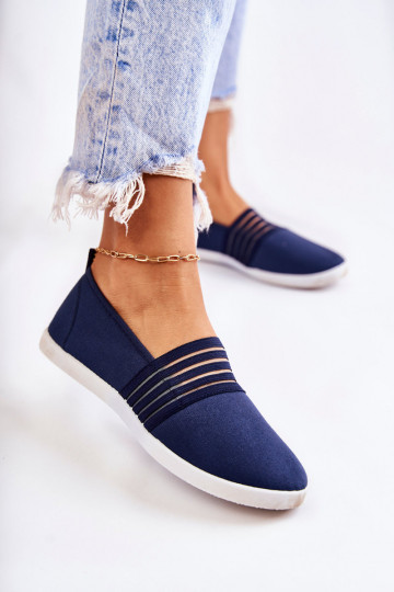 Scarpe sportive da donna Slip-On blu scuro Lilis