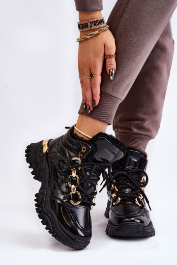 Femminile riscaldamento scarpe da ginnastica scarpe con lacci colore nero Bastini