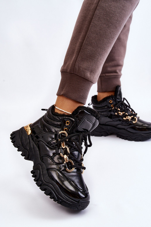 Femminile riscaldamento scarpe da ginnastica scarpe con lacci colore nero Bastini