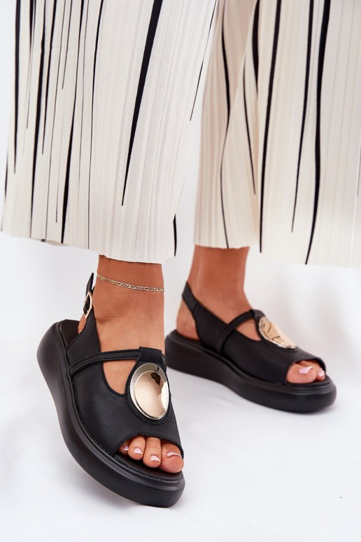 Pelle Stile elegante Sandali da donna S.Barski GR51-603 colore nero