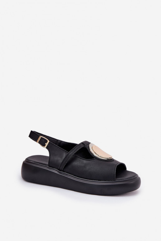 Pelle Stile elegante Sandali da donna S.Barski GR51-603 colore nero