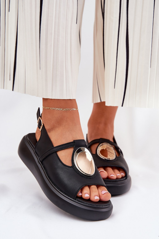 Pelle Stile elegante Sandali da donna S.Barski GR51-603 colore nero