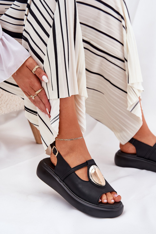 Pelle Stile elegante Sandali da donna S.Barski GR51-603 colore nero