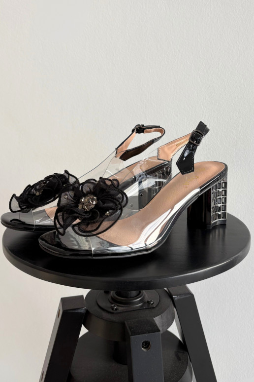 sandali con i tacchi con ornamenti D&A MR52-238 colore nero