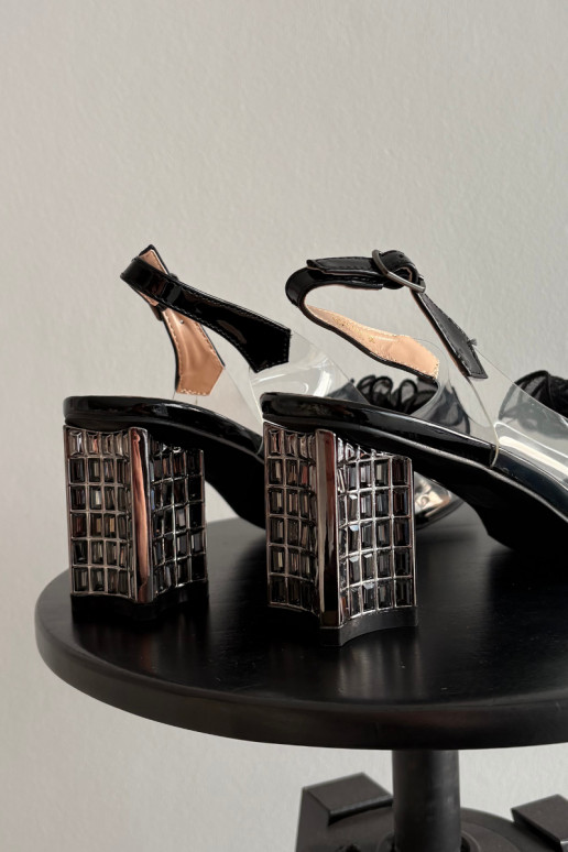 sandali con i tacchi con ornamenti D&A MR52-238 colore nero