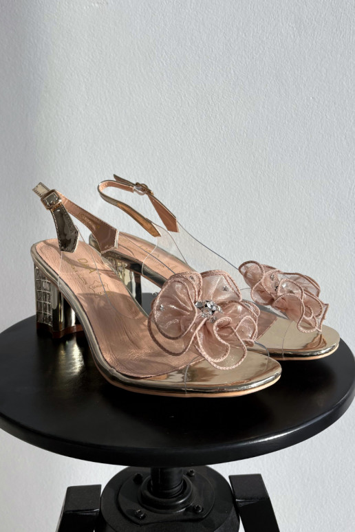 sandali con i tacchi con ornamenti D&A MR52-238 colore dorato