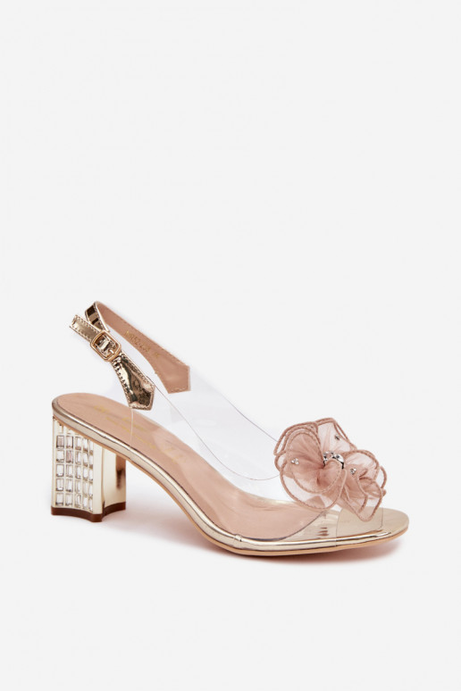 sandali con i tacchi con ornamenti D&A MR52-238 colore dorato