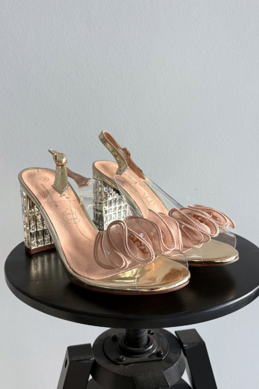 sandali con i tacchi con gli occhi lucenti D&A MR52-237 colore dorato