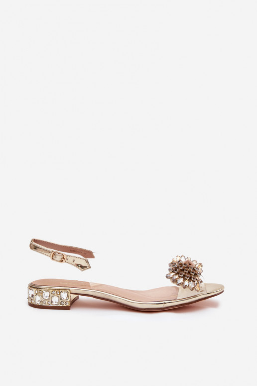 Guardare attraverso sandali con nastri D&A MR52-231 colore dorato