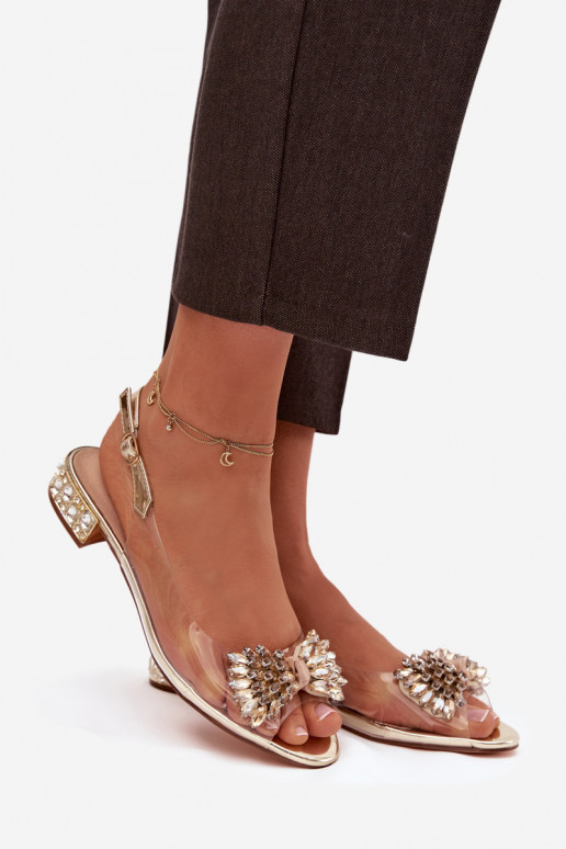 Guardare attraverso sandali con nastri D&A MR52-231 colore dorato