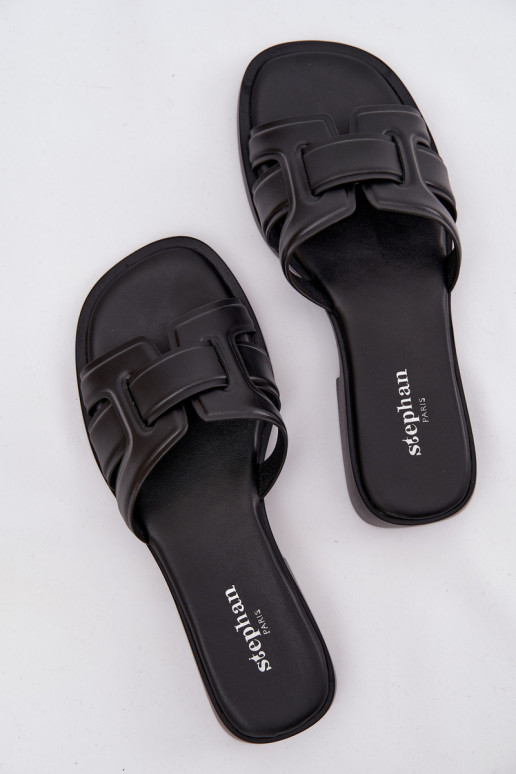 Pantofole da donna con tacchi larghi colore nero Lorania