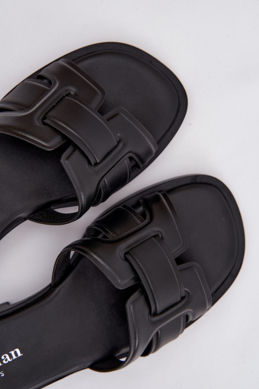 Pantofole da donna con tacchi larghi colore nero Lorania