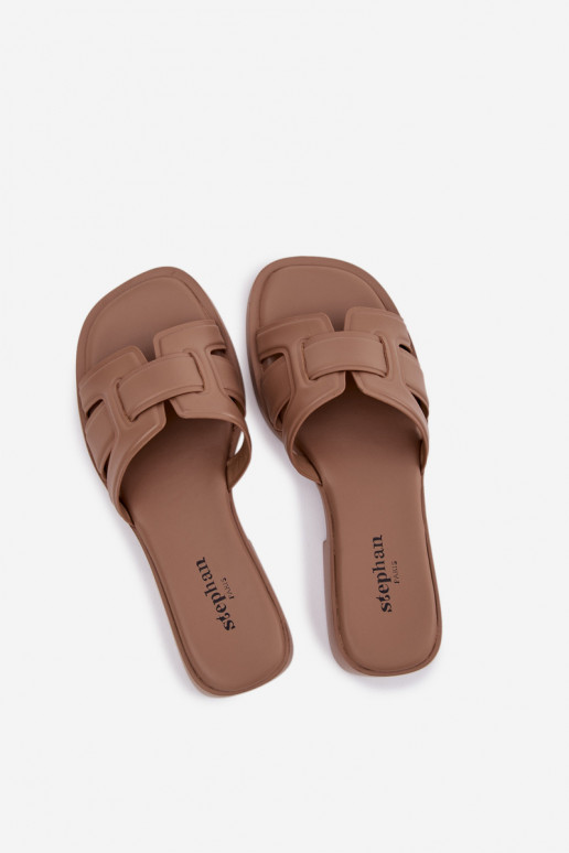 Pantofole da donna con tacchi larghi beige Lorania