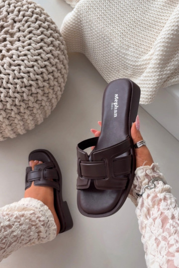 Pantofole da donna con tacchi larghi CzekoladoAe Lorania 2