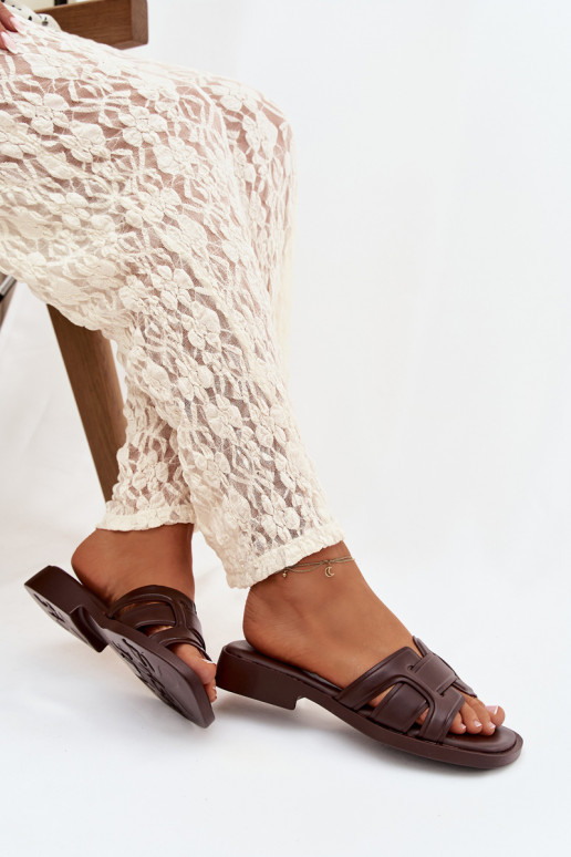 Pantofole da donna con tacchi larghi CzekoladoAe Lorania