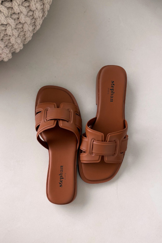 Pantofole da donna con tacchi larghi colore marrone Lorania