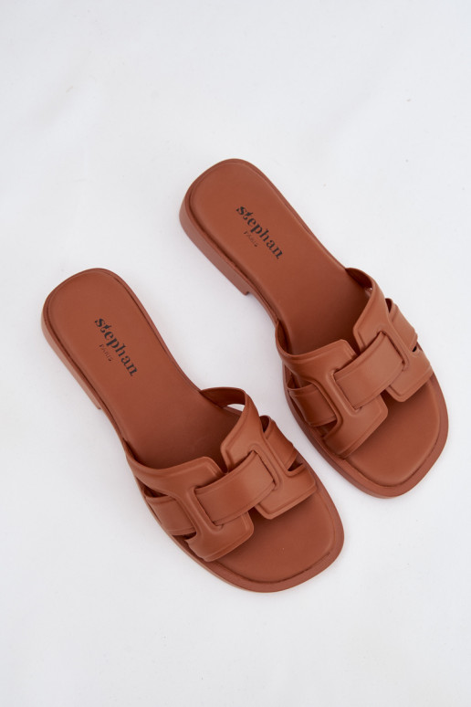 Pantofole da donna con tacchi larghi colore marrone Lorania