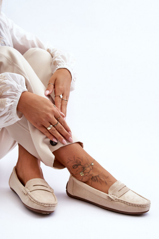 Mocassini eleganti in camoscio beige Lenvie