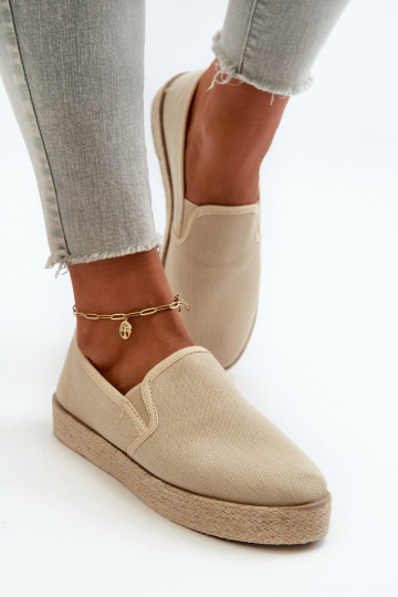 Espadrillas con una piattaforma beige Abilitatoloenma