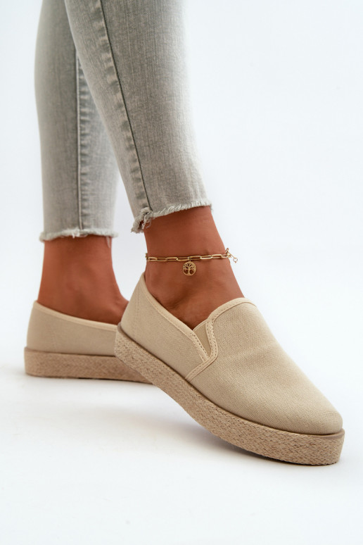 Espadrillas con una piattaforma beige Abilitatoloenma