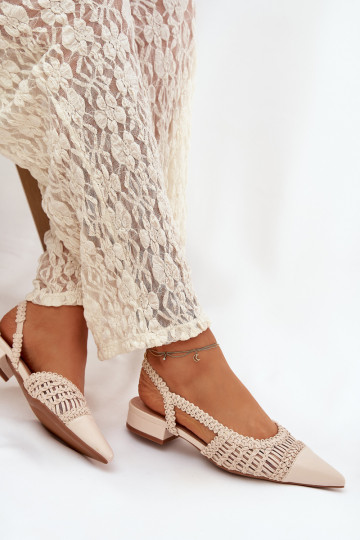 Sandali da donna Con treccia Klocke colore avorio Nivorra