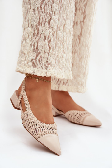 Sandali da donna Con treccia Klocke colore avorio Nivorra 2