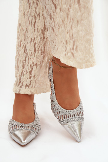 Sandali da donna Con treccia Klocke color argento Nivorra 2