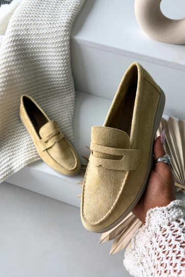 Mocassini da donna in suede sintetico, color giallo Renelia