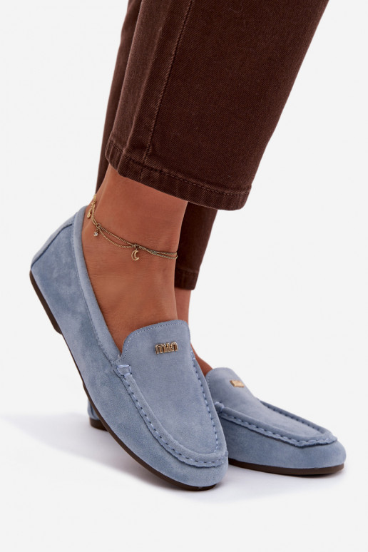 mocassini da donnaPiccolom colore doratom Detalem colore blu Sarivelle