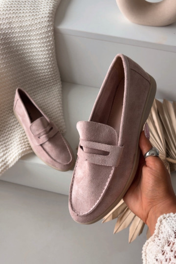 Mocassini da donna in suede sintetico, color rosa Renelia