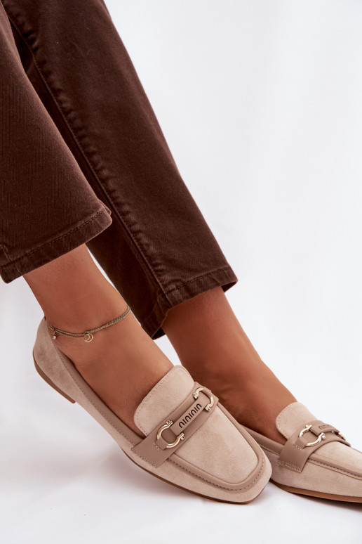 Mocassini Mocassini Femminile Con decorazioni Elemento beige Evelora