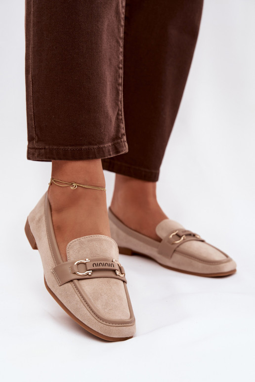 Mocassini Mocassini Femminile Con decorazioni Elemento beige Evelora
