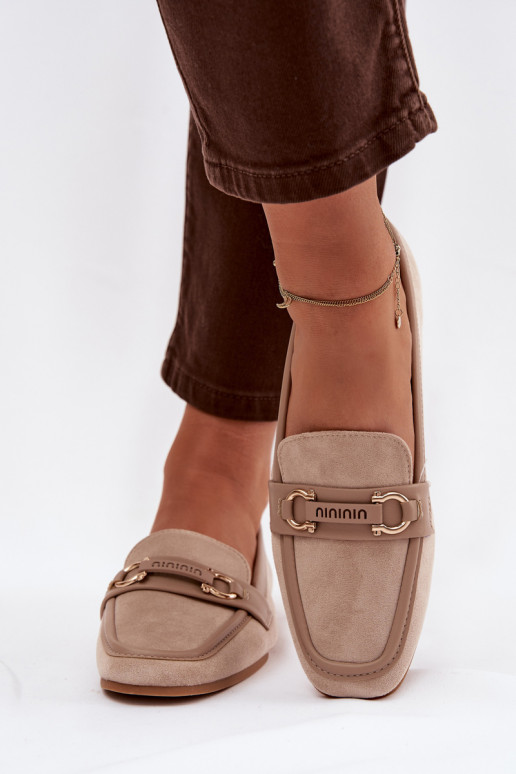 Mocassini Mocassini Femminile Con decorazioni Elemento beige Evelora