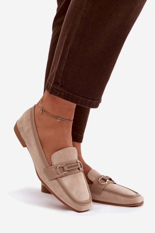 Mocassini Mocassini Femminile Con decorazioni Elemento beige Evelora