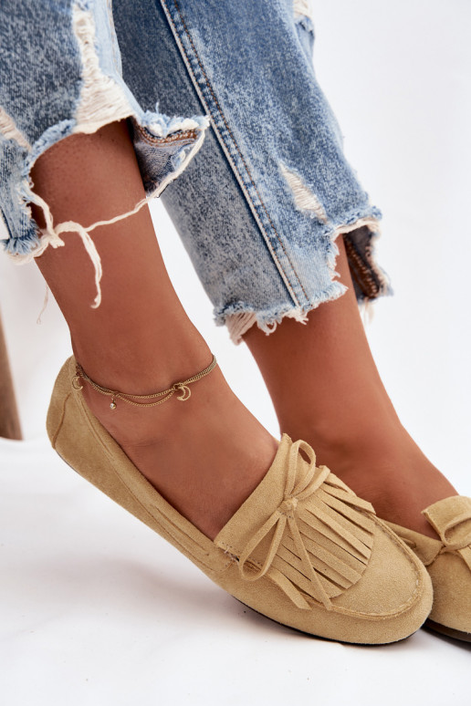 mocassini da donna con frange colore giallo Janelisse