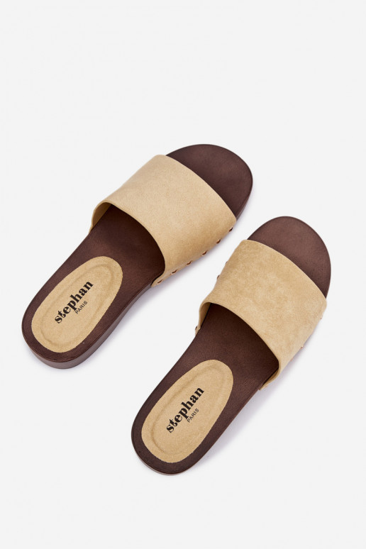 Pantofole da donna Ze colore doratomi Borchie colore giallo Ferinna