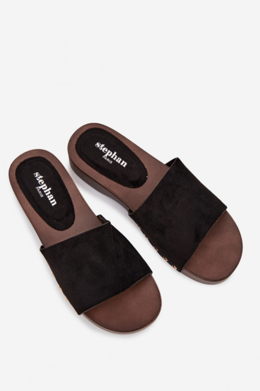 Pantofole da donna Ze colore doratomi Borchie colore nero Ferinna