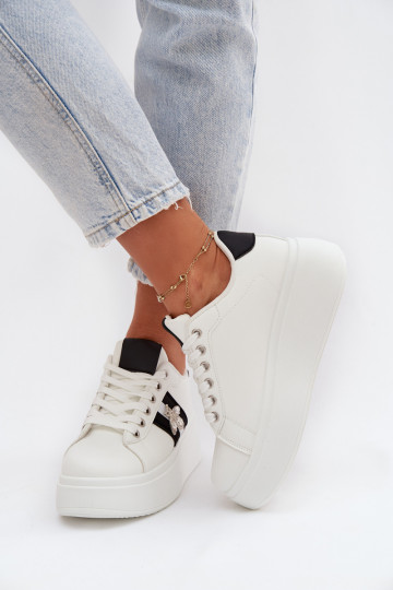 Scarpe sportive da donna bianche con zeppa Palvessa 2